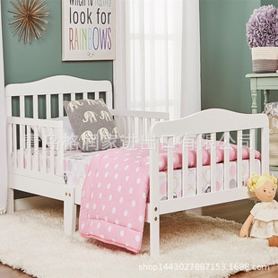Wholesale export American solid wood crib baby bed bb children's bed game bed White log color brown color