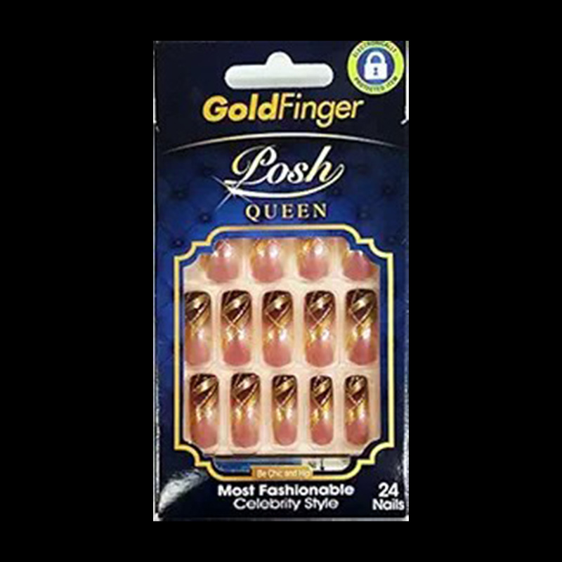 Handmade Wearable Nails Hot Girl Gold Edge Gradient Wearable Nails Artificial Plastic Nail Patch Nail Extension