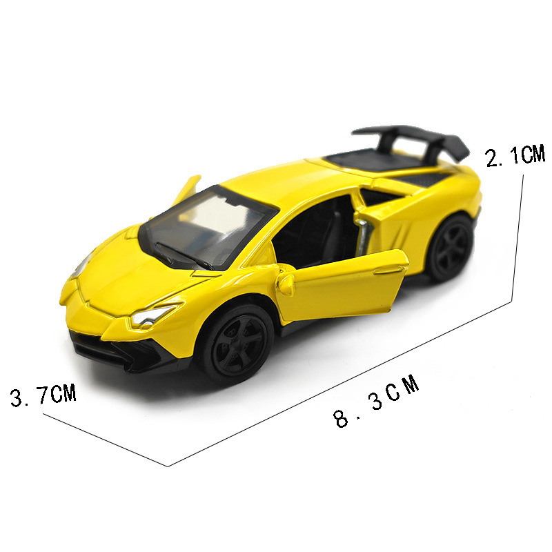 Coche de juguete de aleación a escala 1:64, modelo deportivo de tres puertas con función de retroceso, ideal para niños, ¡el más vendido!