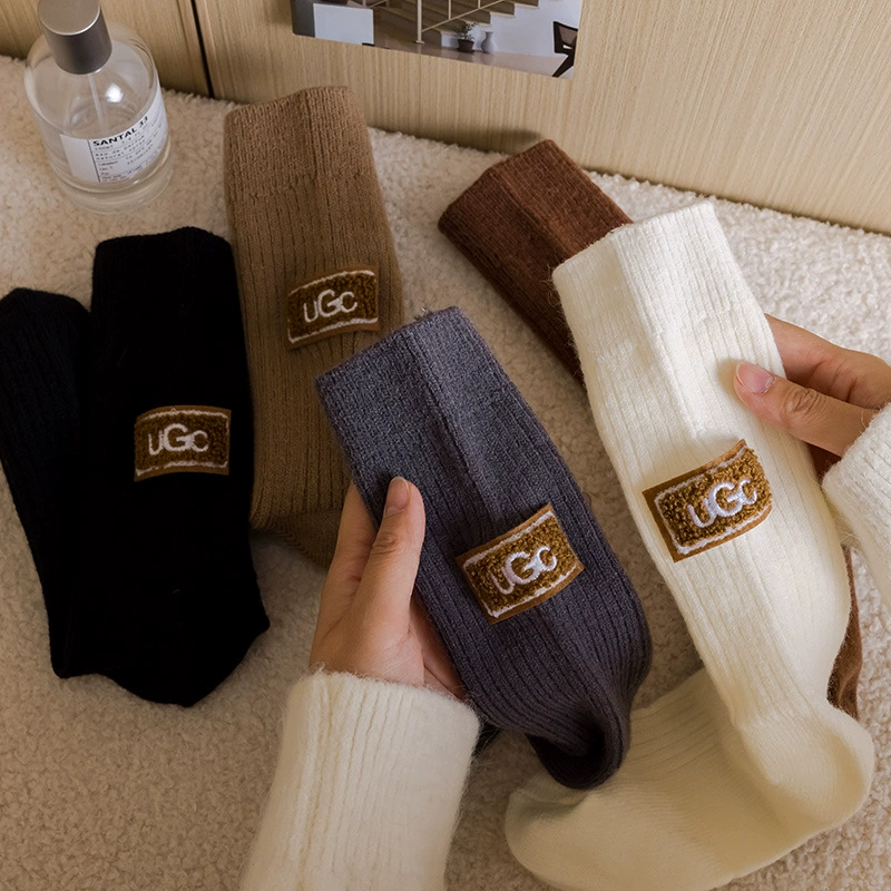 Woolen demi-season ugg, keep warm cashmere knee socks for pregnant, increased thickness