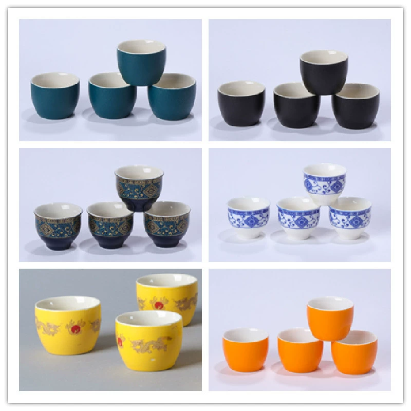 Ceramic Tea Cup Personal Cup, Polished Glaze & Pattern Options, Compact Everyday Cup