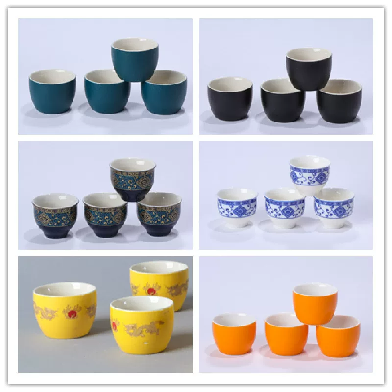 Ceramic Tea Cup Personal Cup, Polished Glaze & Pattern Options, Compact Everyday Cup