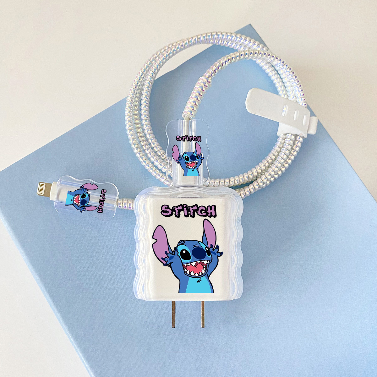 Apple 20w-A11 스티치 오버레이 헤드기어 + 물결선 클립 + 1m 레이저 흰색 로프 + 흰색 스트랩