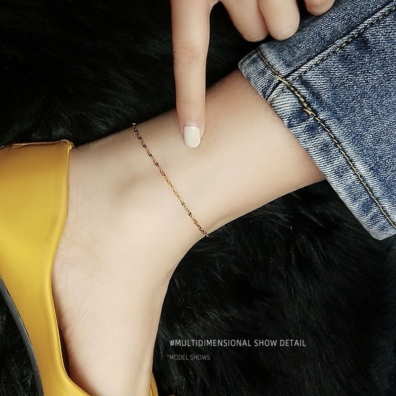 Super cute fish mouth chain anklet temperament Joker jewelry chain cross-border titanium steel plated 18K gold Non-fading foot jewelry wholesale Super cute fish mouth chain anklet temperament Joker jewelry chain cross-border titanium steel plated 18K gold Non-fading foot jewelry wholesale