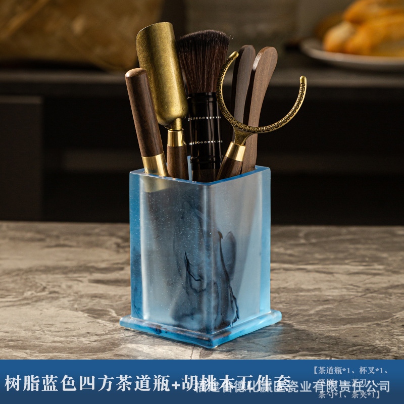 Ceremonia del té transfronteriza seis caballeros combinación conjunto completo de piezas de té kung fu bambú té abrazaderas de té pinzas madera sólida