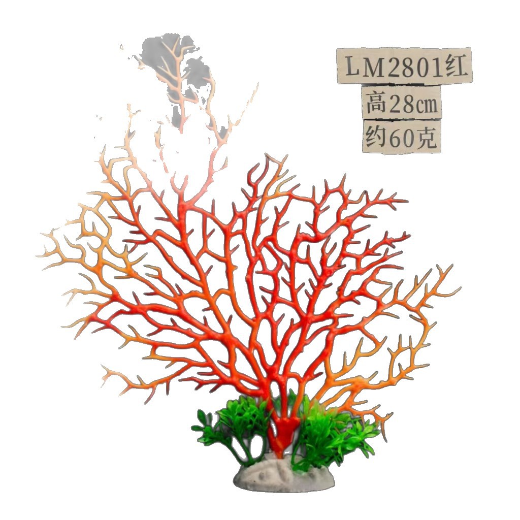 Escenografía de pecera, adornos pequeños, flores falsas de plástico, plantas acuáticas falsas, fábrica de acuarios de coral de simulación