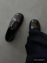 德比鞋高级感方头休闲皮鞋男款结婚通勤正装圆头厚底隐形增高鞋男