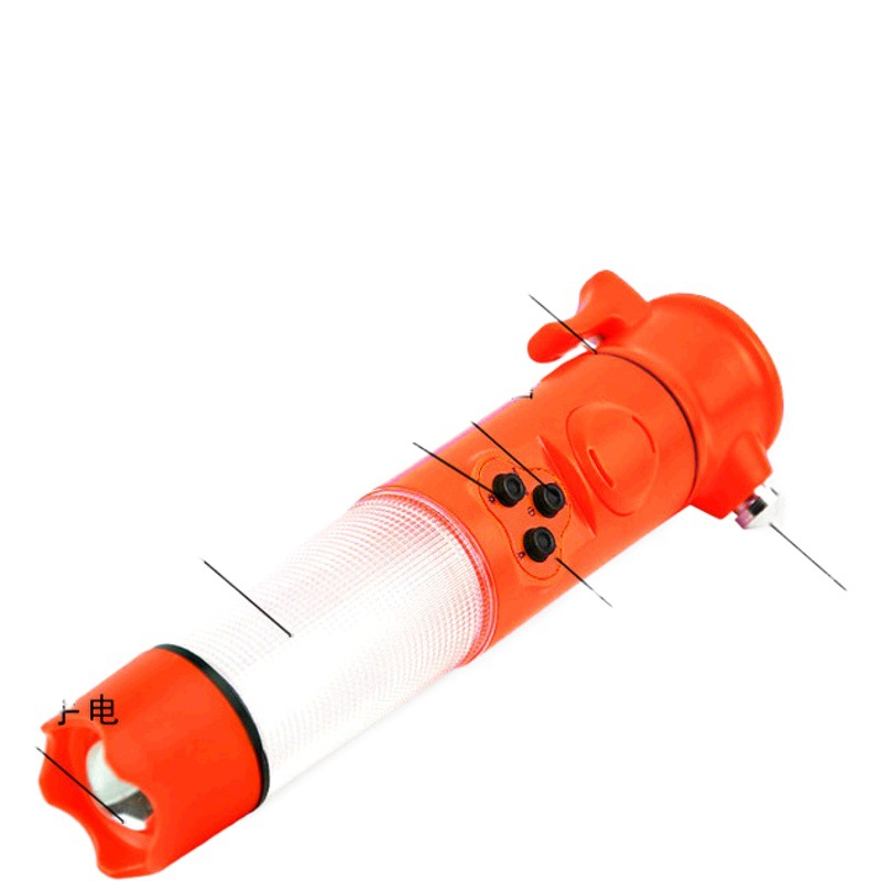 Car Five-In-One Safety Hammer, Life-Saving Hammer, Escape Hammer, Multi-Function Flashlight with Alarm Function, Emergency Window Breaker