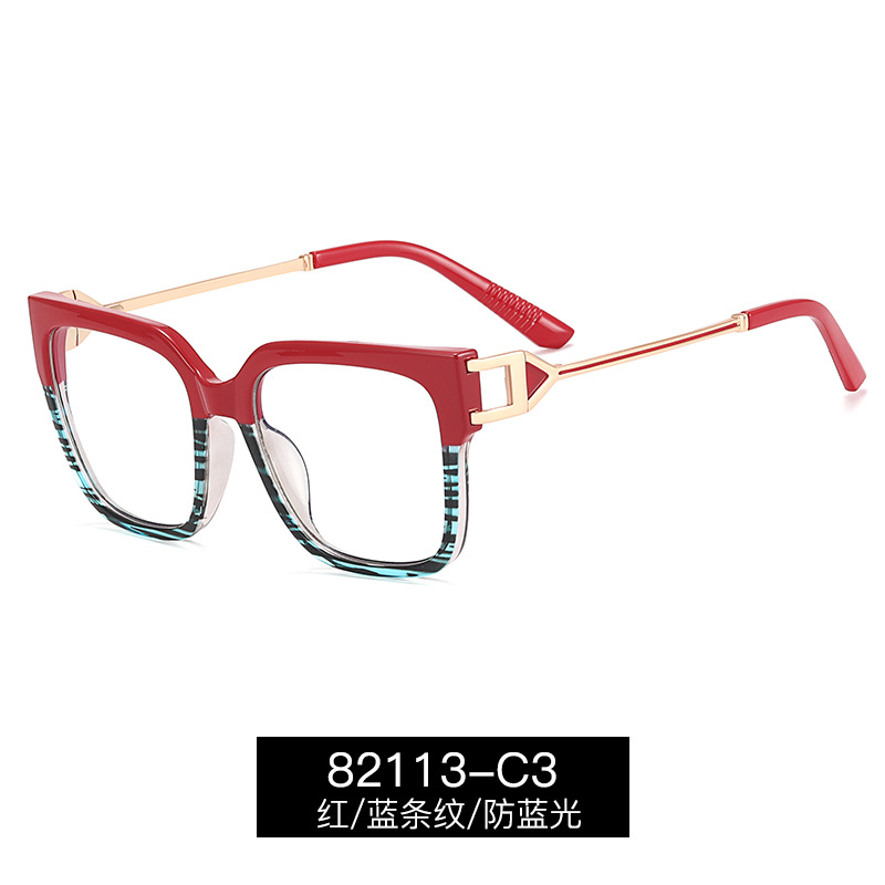 82113 europeo y americano nuevo anti-azul gafas marco moda color tr90 caja tendencia de color liso con espejo de primer plano
