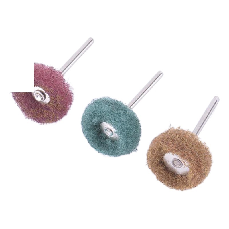 Cabeza de pulido de tela de estropajo Mini cepillo con mango Rueda de pulido en forma de T Cabeza de pulido de fibra de nailon Cabeza de pulido eléctrico 2.35/3 mango