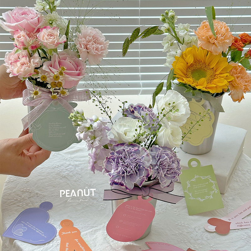 Creativo de mano de la taza de la flor de la celebridad Internet despertar cubo pequeño florero bricolaje arreglo floral cubo material de embalaje