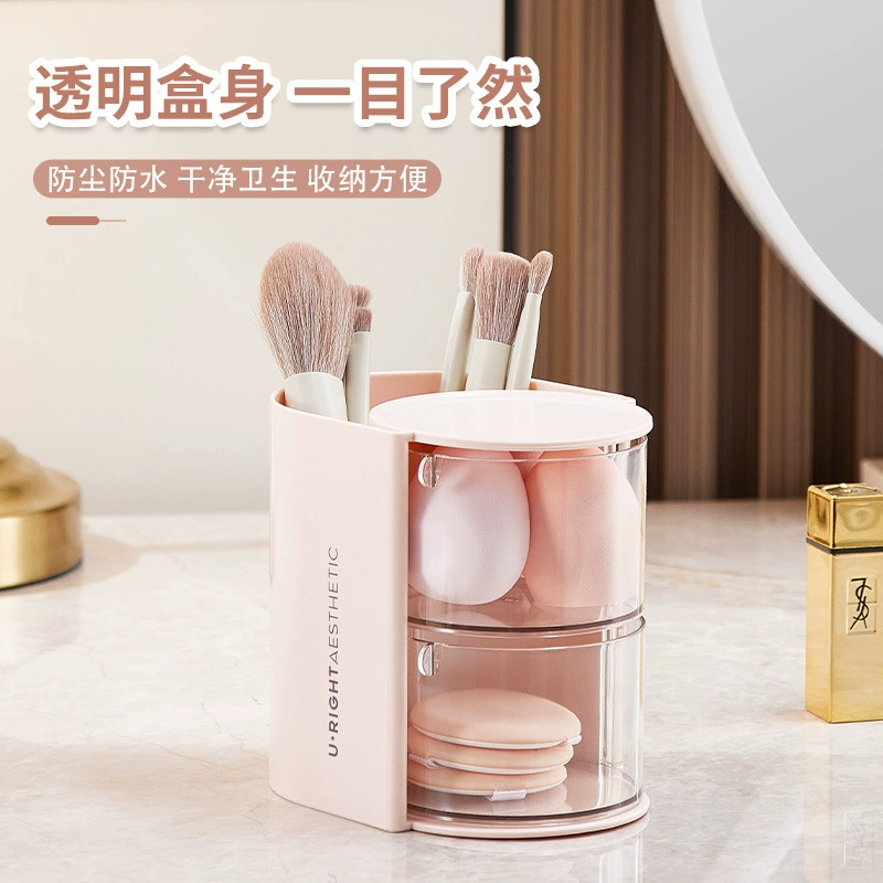 Table storage box, cosmetic brush, sponge, storage system