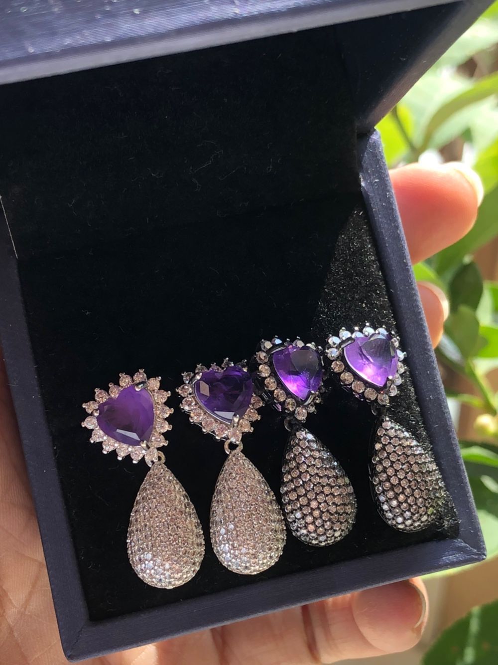 Daily Occasion Copper Material 1 Pair Elegant Water Droplets Heart Shape Plating Inlay Copper Zircon White Gold Plated Drop Earrings