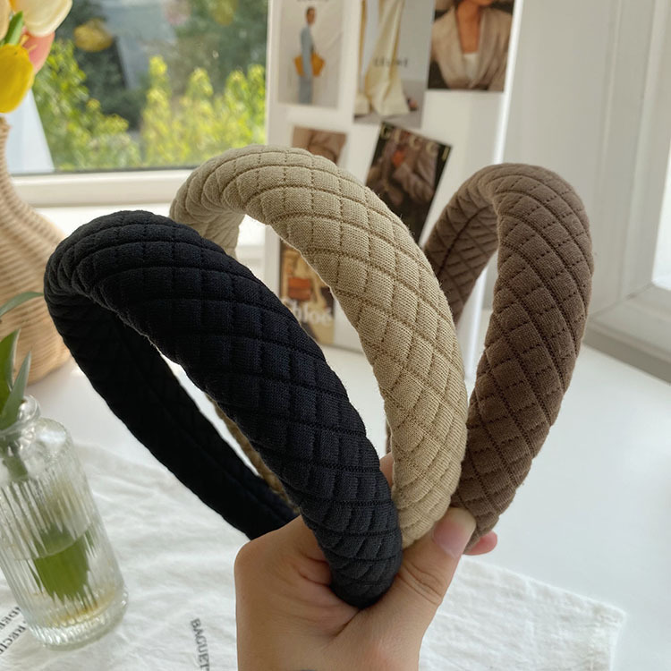 Korean Style Autumn And Winter Fashion Simple Sponge Wide Side Headband Wholesale display picture 5