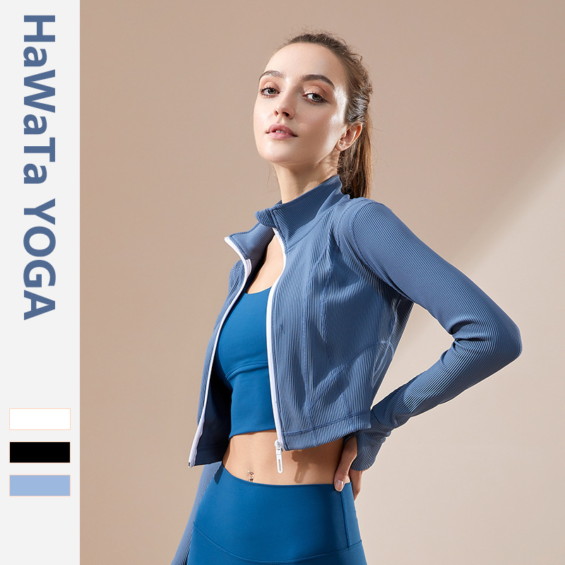 Hawata Yoga Sports Jacket Quick-Dry Long-Sleeve Running Suit 3