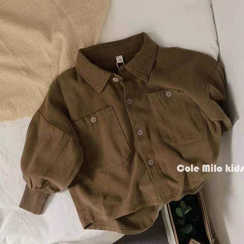 Retro children's velvet demi-season shirt