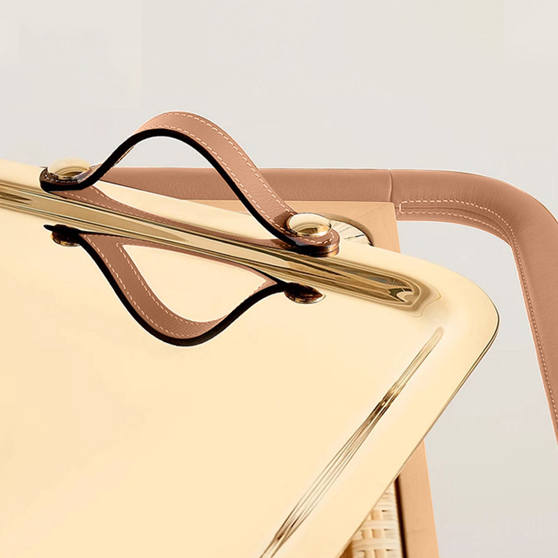 Mesa lateral del sofá, lujo ligero, sensación de alta gama, carrito móvil, mesa de centro, viento, red, mesa pequeña roja, estante, vagón comedor