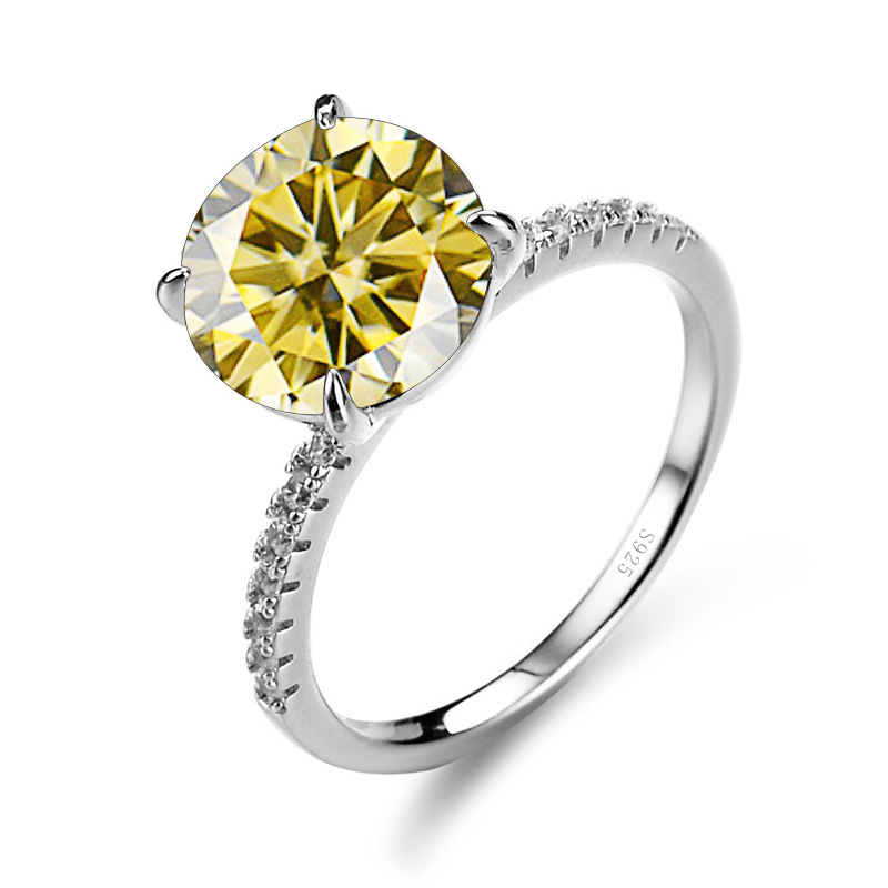 Transfronterizo s925 anillo de plata esterlina de 5 quilates anillo de piedra de mosaico lujoso europeo y americano huevo de paloma D anillo de diamantes de mosaico