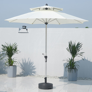 Outdoor Parasol, Large Sun Umbrella, Outdoor Commercial Stall, B&B Courtyard, Beach Hand-Cranked Center Column Sun Protection Umbrella