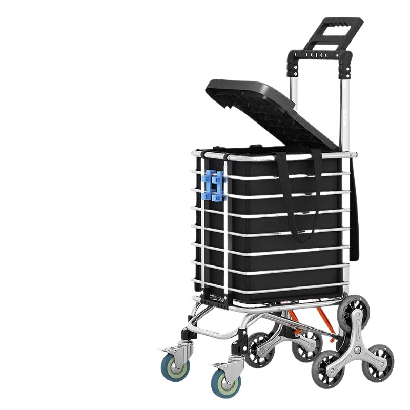 Casa de compras para personas mayores pequeño carro de tirón de doble propósito carro de varilla de tirón conveniente cesta de verduras carro de tirón de mano remolque plegable empujando nuevo
