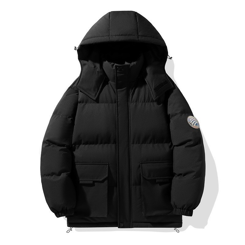 冬季加厚加绒新款棉服户外运动连帽登山情侣男装工装保暖外套棉衣