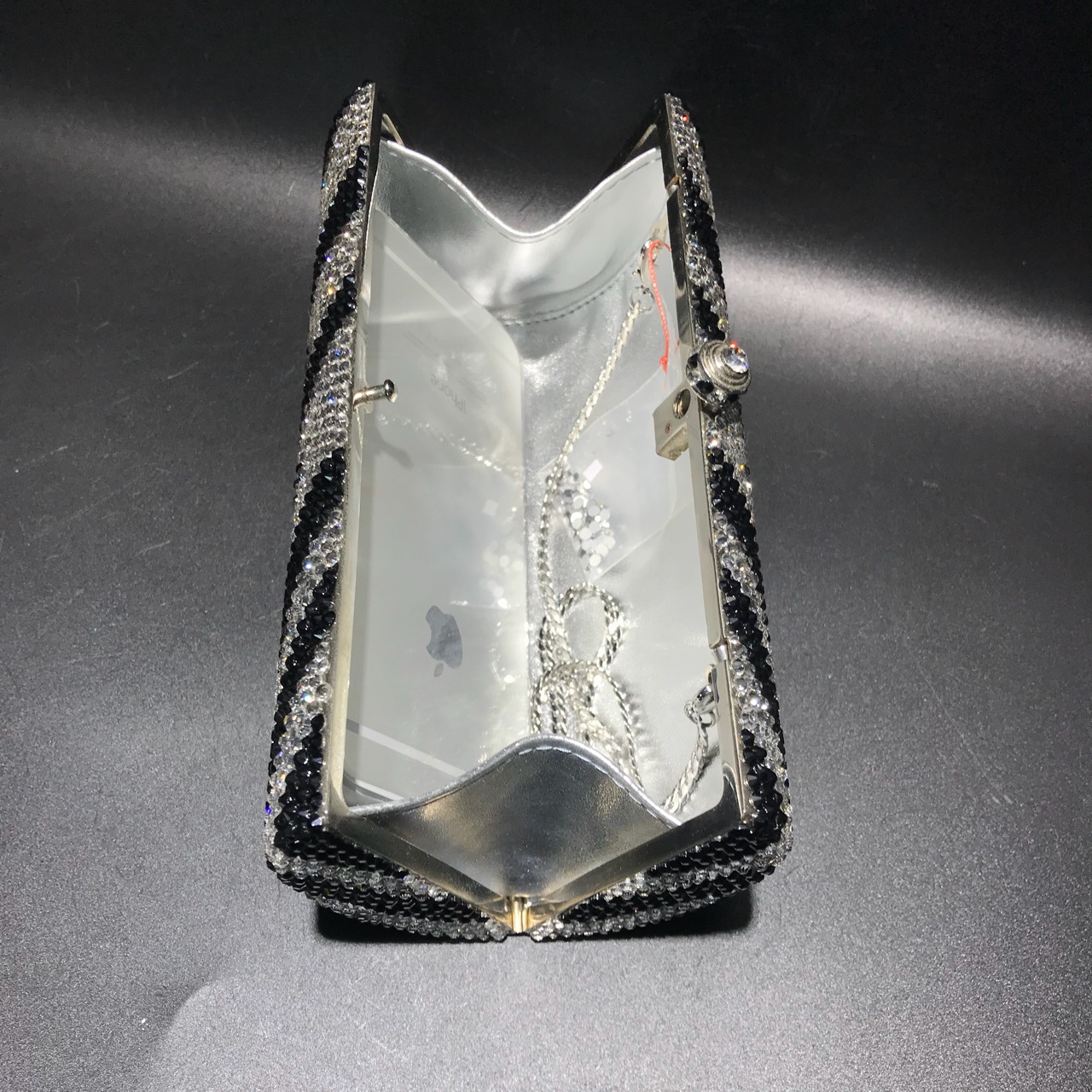 Túi clutch nữ đính kim cương vân ngựa vằn dự tiệc kiểu Âu Mỹ — Cá tính đặt làm chi tiết 4
