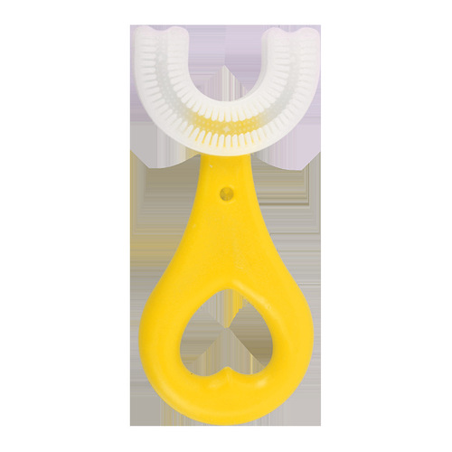 Children U-shaped toothbrush, baby cartoon creative manual children toothbrush manufacturer silicone material U-shaped toothbrush