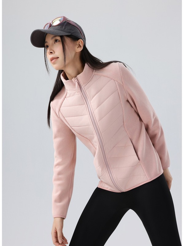 秋冬情侣款拼接棉外套男 女运动保暖抓绒服户外运动跑步抓绒衣|undefined