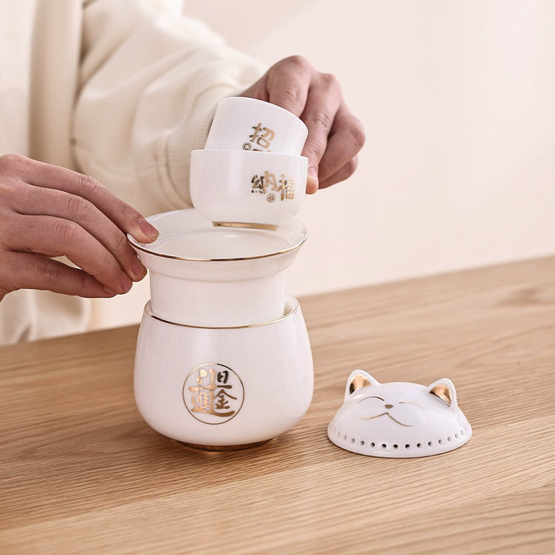 Handheld teapot, simple tea cup for camping, tea set for traveling