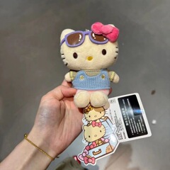セーターメガネハローキティストラップバッグキーバッグ公仔kt猫ぬいぐるみかわいいアクセサリーhallo