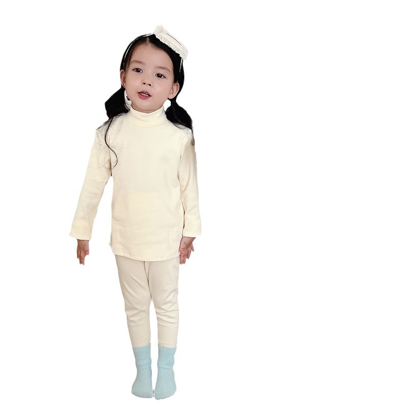 (2개) 어린이 한국식 따뜻한 가을 가정 옷 파자마 순면 클래스 A 소년 및 소녀 샌딩 가을 옷 긴 존스 잠옷