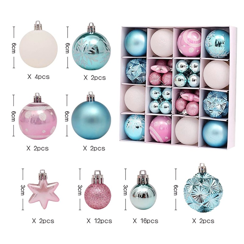 Set de bolas decorativas de Navidad en caja de regalo, colgantes para vitrina y fiestas, decoración de árbol de Navidad, comercio exterior transfronterizo