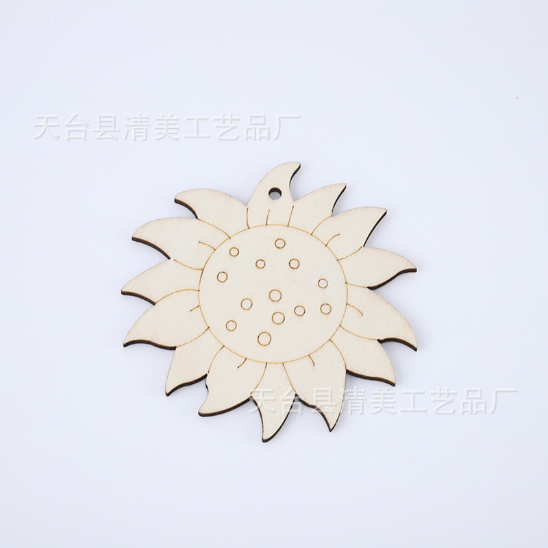 Madera de dibujos animados planta insecto pieza de madera colgante decoración niños pintado a mano material de pintura de bricolaje