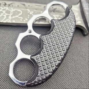 Finger Tiger Clip Four-Finger Self-Defense Device Fist Buckle Martial Arts Props Hand Buckle Car Window Breaker Alloy Ring Escape