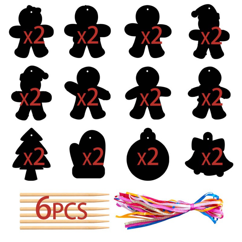 Nuevos productos de Navidad dibujo de raspado tarjetas de raspado DIY artículos de Navidad niños dibujos de raspado fiestas de invierno colgantes