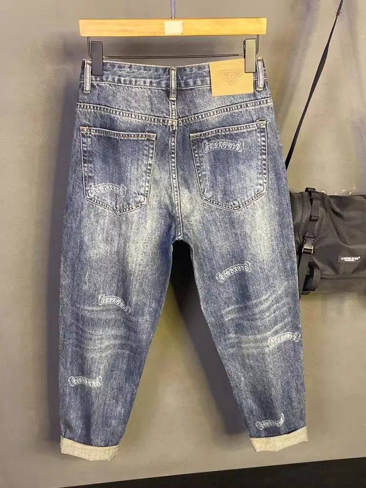 Loose Fit Men's Pants, 2026 Spring New Trendy And Cool Printed Jeans, American Retro Washed Men's Pants_mkmklike.com