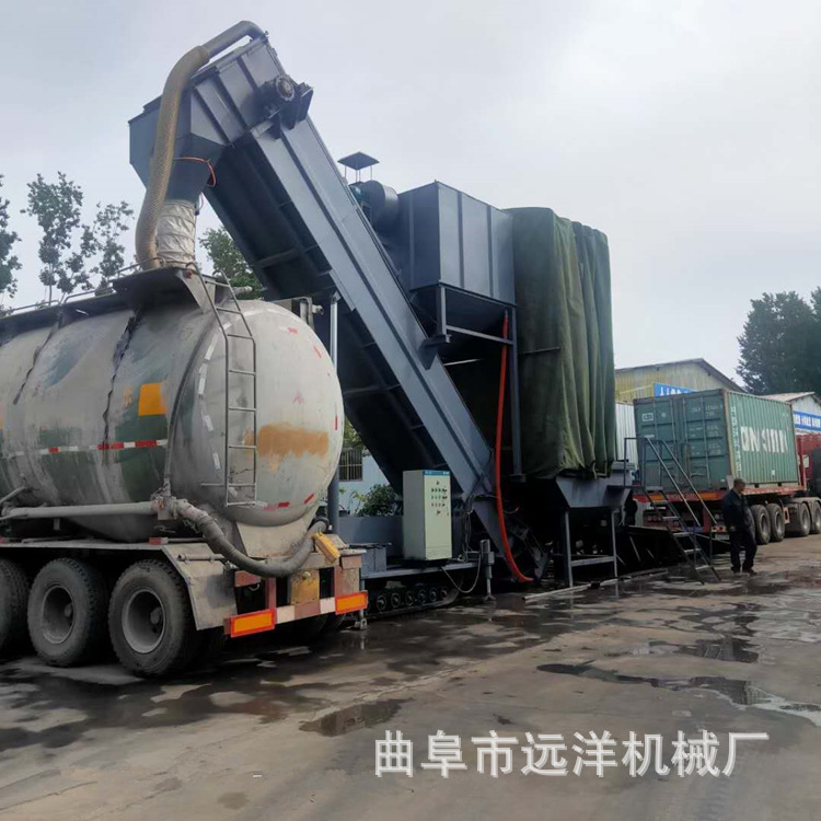 码头集装箱水泥灰卸车机 石灰集装箱卸车机粉煤灰无尘装车机