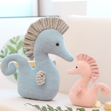 新款天使海馬毛絨玩具海洋生物公仔創意兒童抱枕生日粉色禮物批發