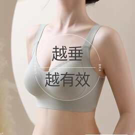 无痕内衣女聚拢小胸提拉防下垂固定杯调整型收副乳显小文胸罩薄款