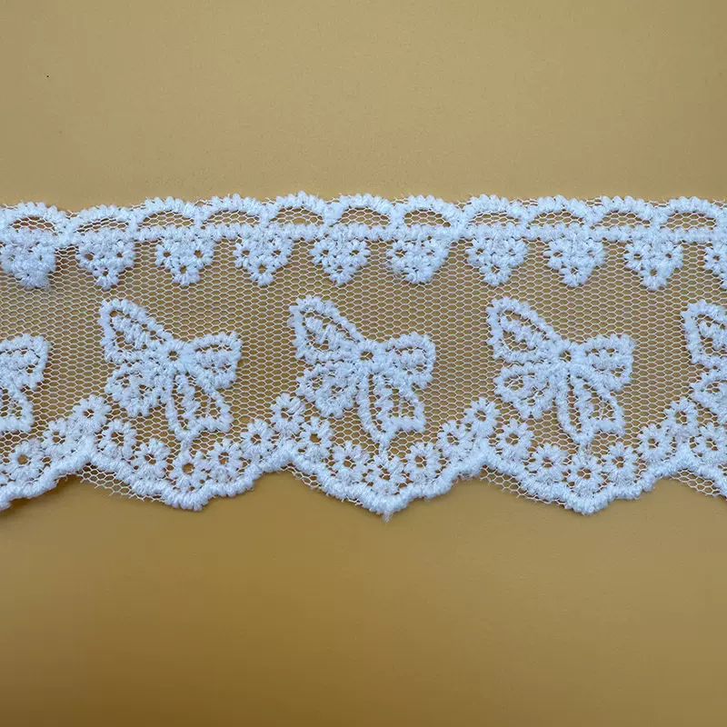 多款现货网纱花边蕾丝花边爱心刺绣面料蝴蝶结diy批发服装辅料