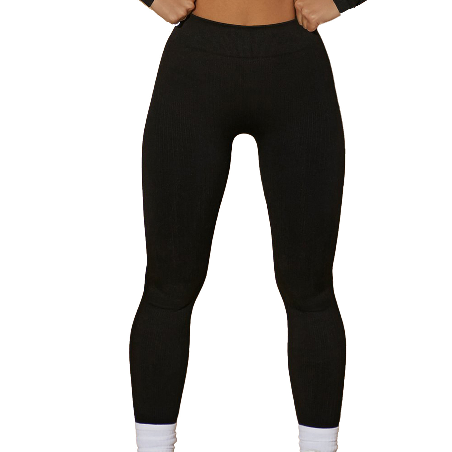 Ropa de Yoga de secado rápido europea y americana pantalones cortos largos de hilo sin costuras para correr deportes transpirable Slim stretch adelgazamiento pantalones de yoga para mujeres