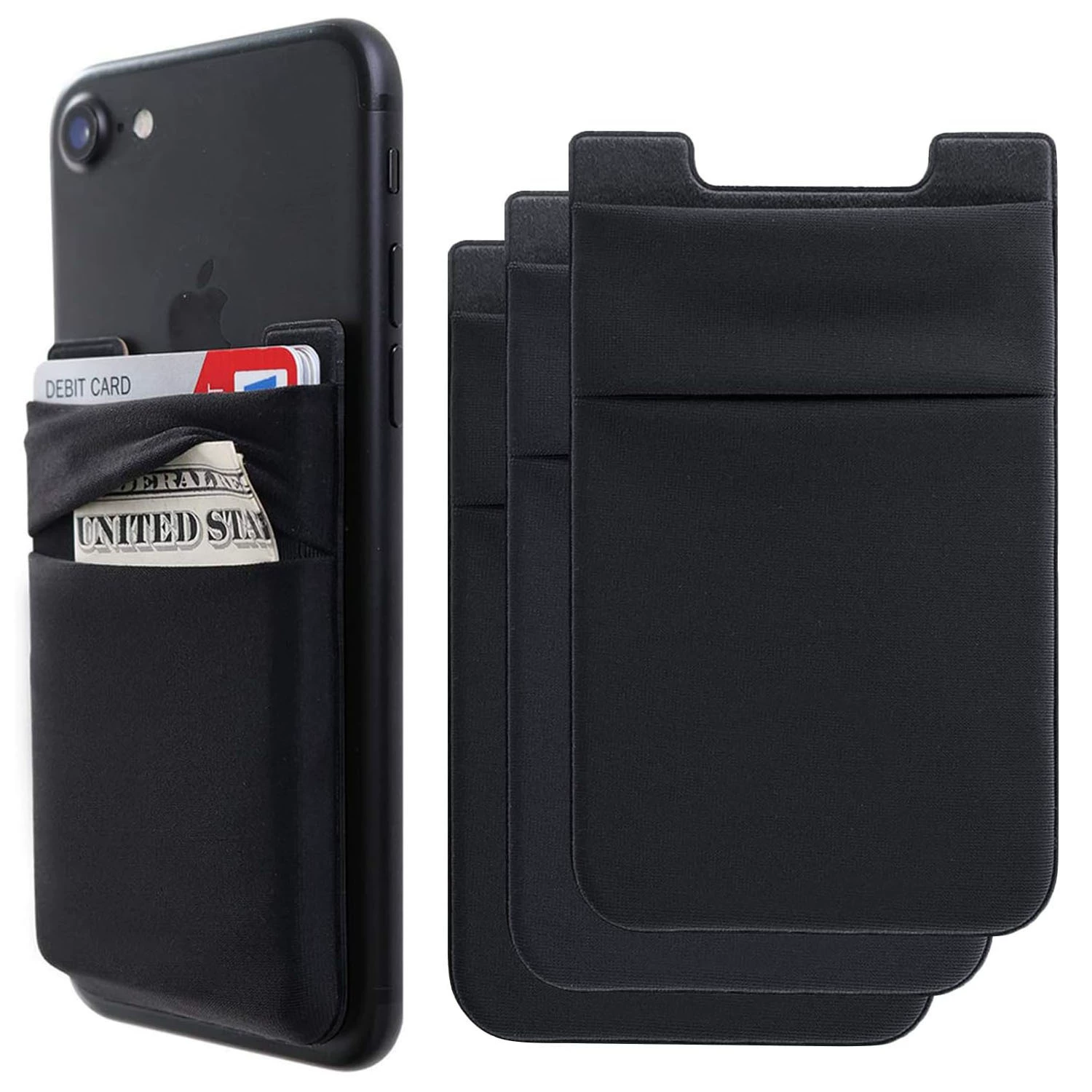 Трансграничный набор карт из эластичной ткани из лайкры Набор карт для мобильного телефона из лайкры Двухкарточный мобильный телефон с задней наклейкой Сумка для карт