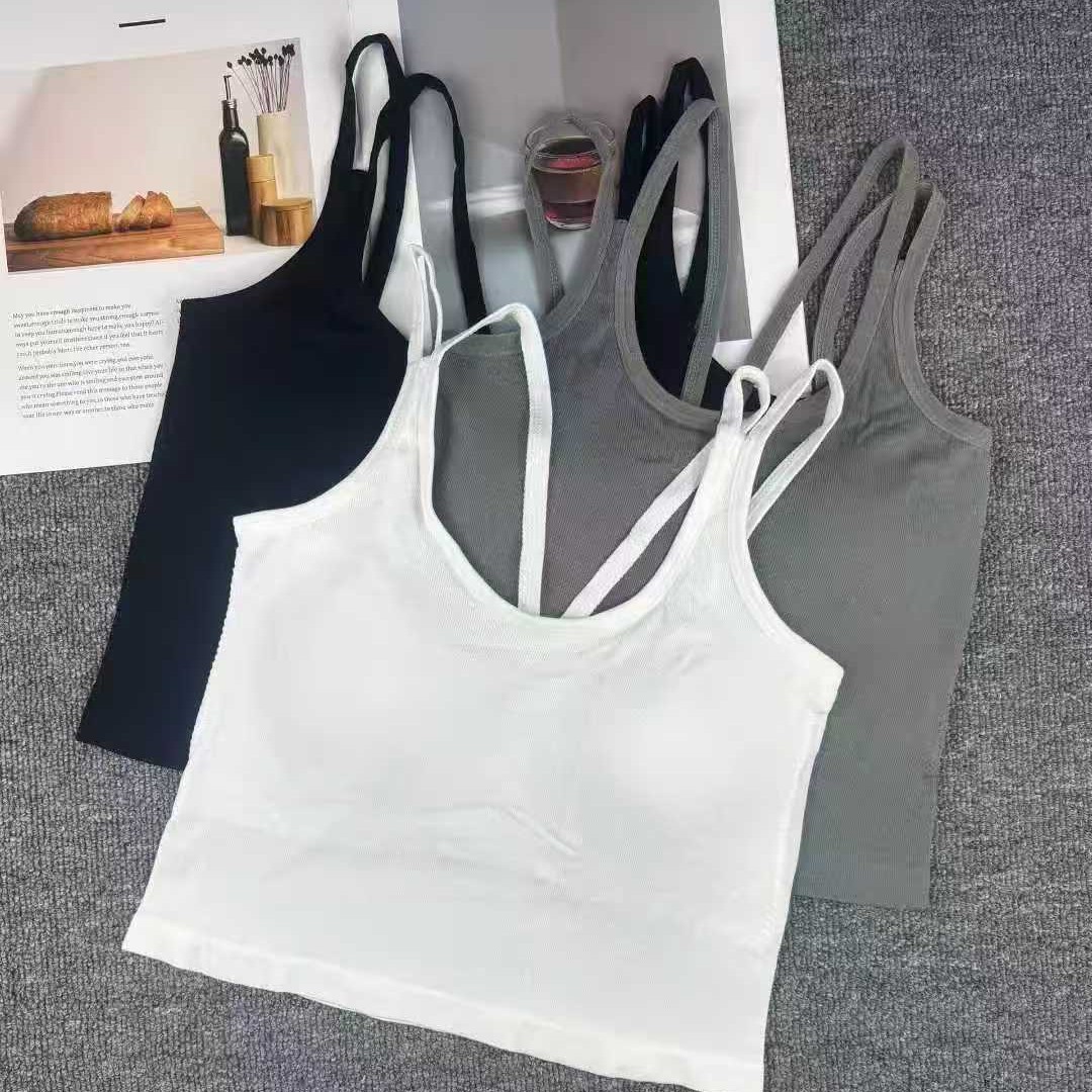 7014 # bajo precio de moda universal de algodón cómodo chaleco de yoga deportivo cojín de pecho bra deportivo universal