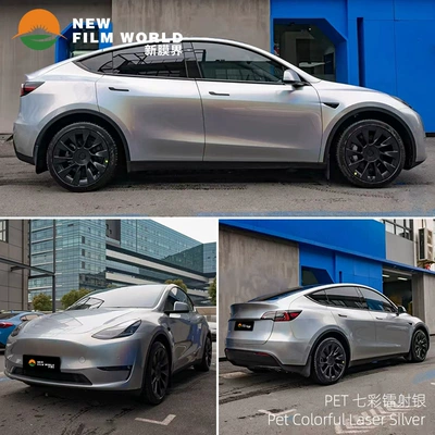 Car color change film factory Automotive Film - colorful-laser-silver