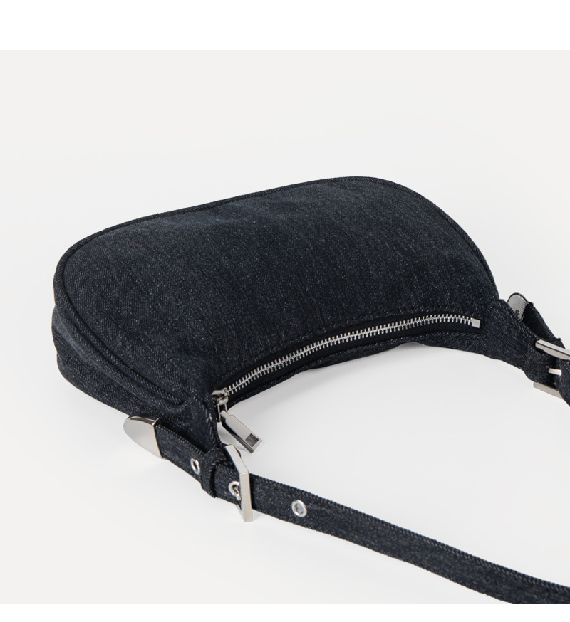 Women's Medium Denim Solid Color Streetwear Zipper Underarm Bag display picture 4