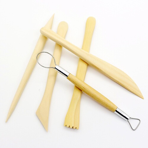 Clay Sculpture Five-piece Set Ceramic Art Clay Cutting Tools Handmade Sculpture Knife DIY Art Wooden Mud Knife Wholesale