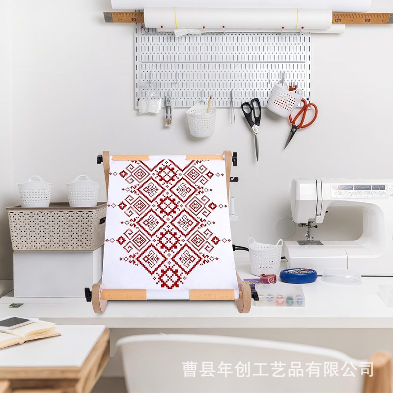 木製刺繍スタンド、調節可能な刺繍フープスタンド、クロスステッチスクロールフレーム、ニードルポイントスタンド、刺繍作品ディスプレイスタンド|undefined