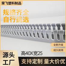 PVC行線槽工業電氣配電櫃阻燃走線槽理線槽灰色高40*寬25機櫃