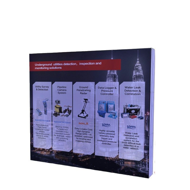 Fábrica transfronteriza LED iluminante estante de exhibición de malla de aluminio caja de lámpara de pantalla rápida estante de exhibición de pantalla publicitaria pared de fondo de exhibición