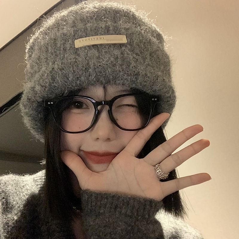 Autumn and Winter Women's Slouchy Beanie Fashion Knitted Hat Loose Large Head Circumference Face-Slimming Versatile Casual Warm Hat Trendy Autumn and Winter Women's Slouchy Beanie Fashion Knitted Hat Loose Large Head Circumference Face-Slimming Versatile Casual Warm Hat Trendy